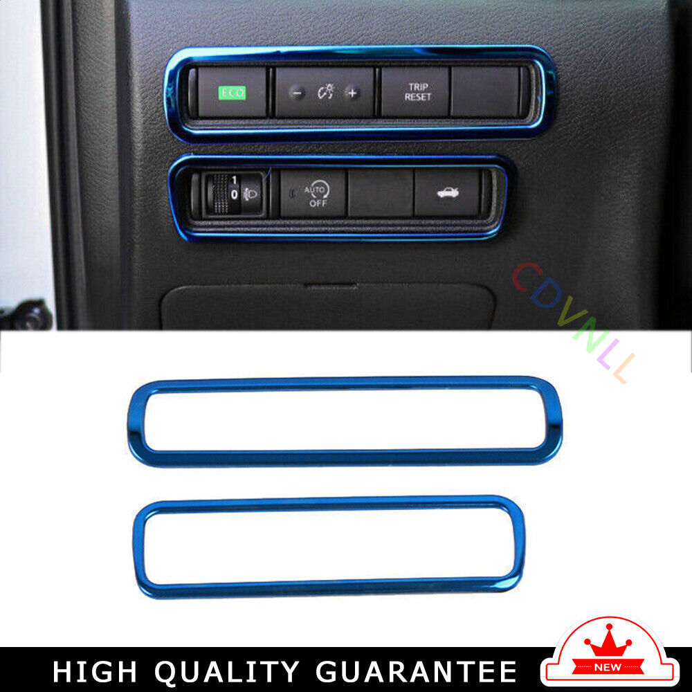 Headlight Button Frame Cover Trim Fit for Nissan Sentra 2020-2022 Blue Titanium