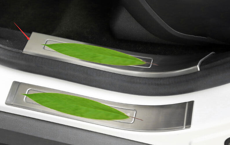 Silver Door Sill Scuff Plate for Lincoln MKC 2015-2019 Cover Protector Titanium