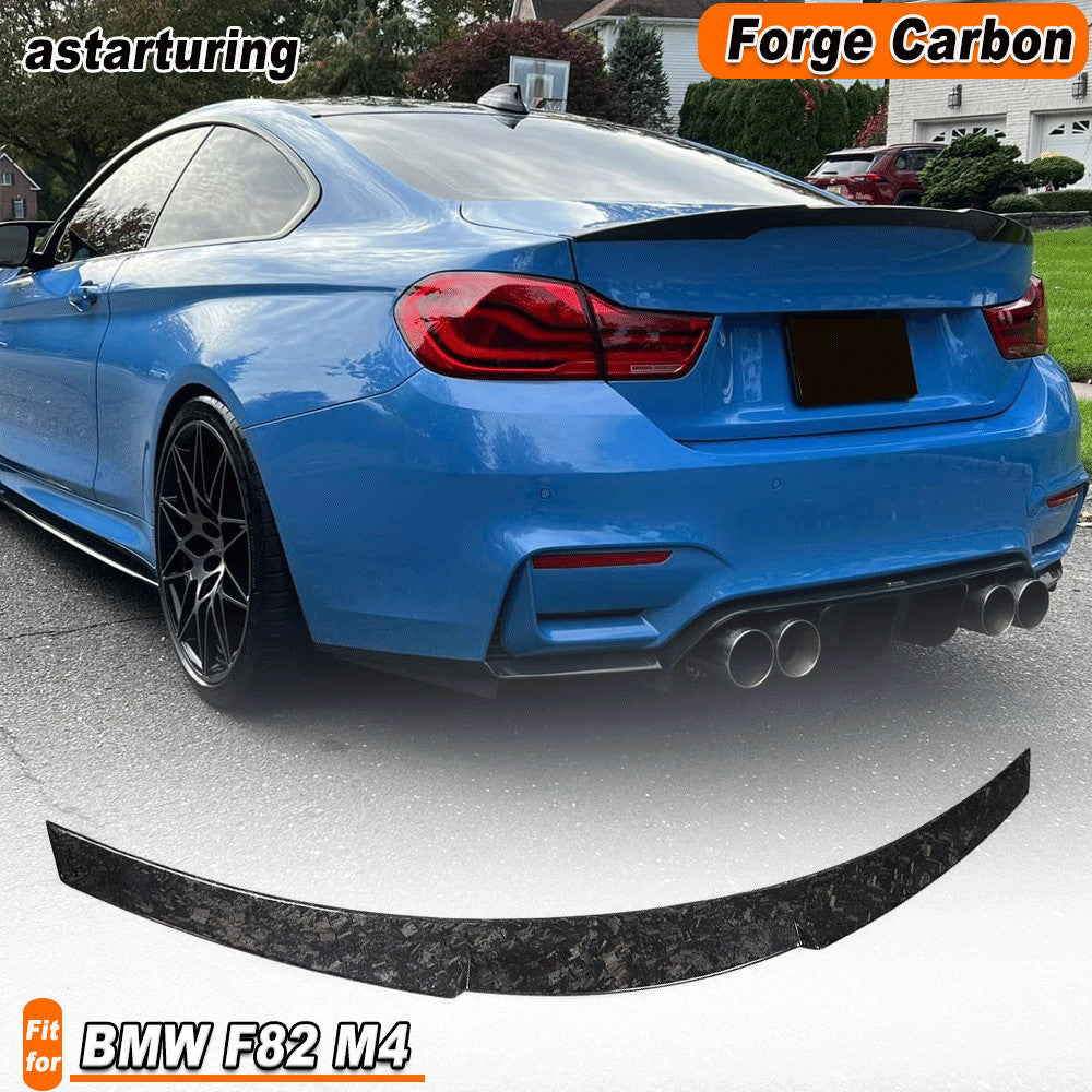 Fit for BMW F82 M4 2014-2020 Forge Carbon Fiber Rear Trunk Boot Spoiler Wing Lip