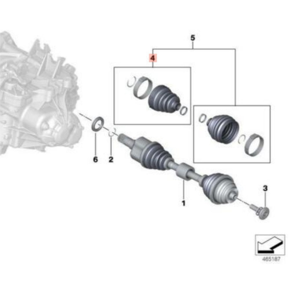 Repair Kit Bellows Inner Front Left for BMW F40 31608488569