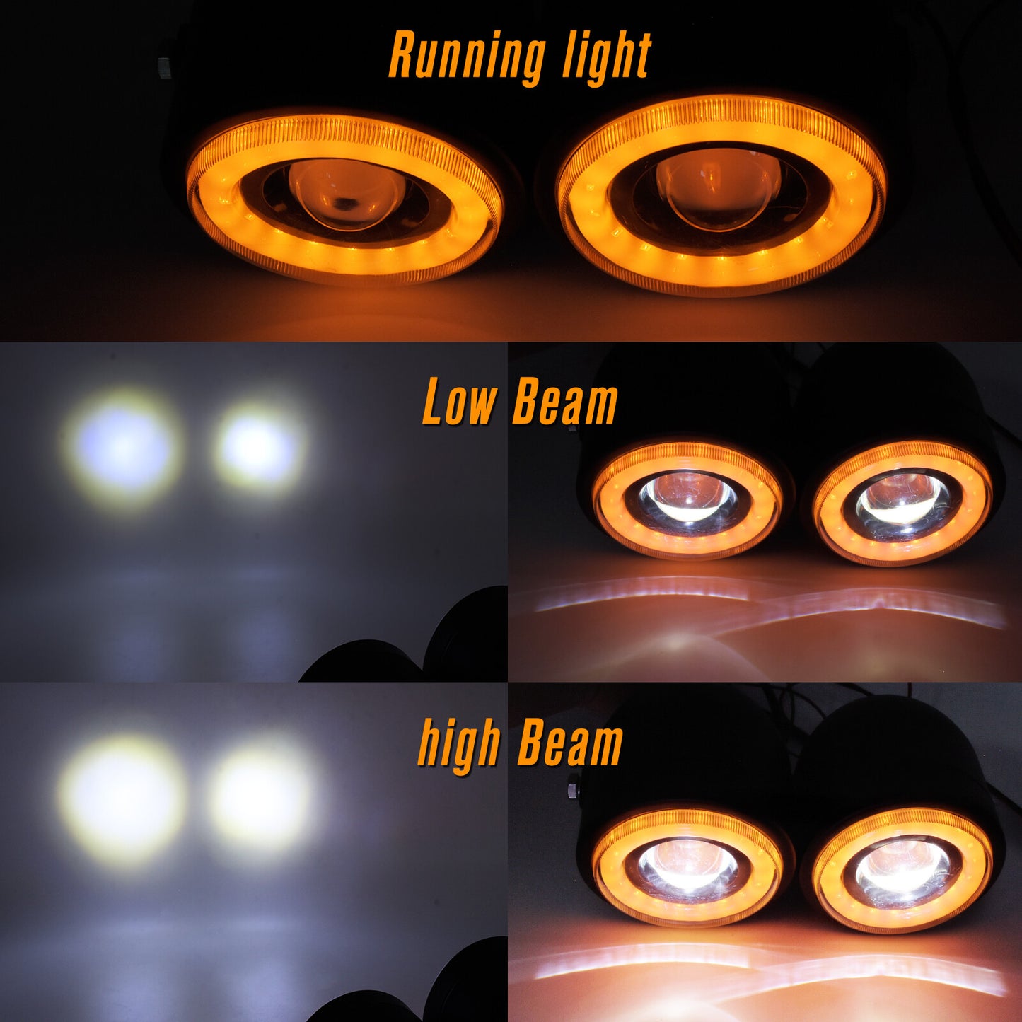 Universal Twin Headlight Motorcycle Double Dual Lamp Fit for Harley XL883 Copper