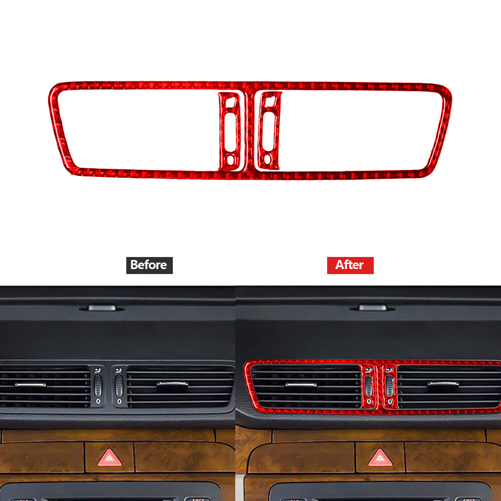 Red Carbon Fiber Vent Outlet Trim for Volkswagen for Passat 2006-11