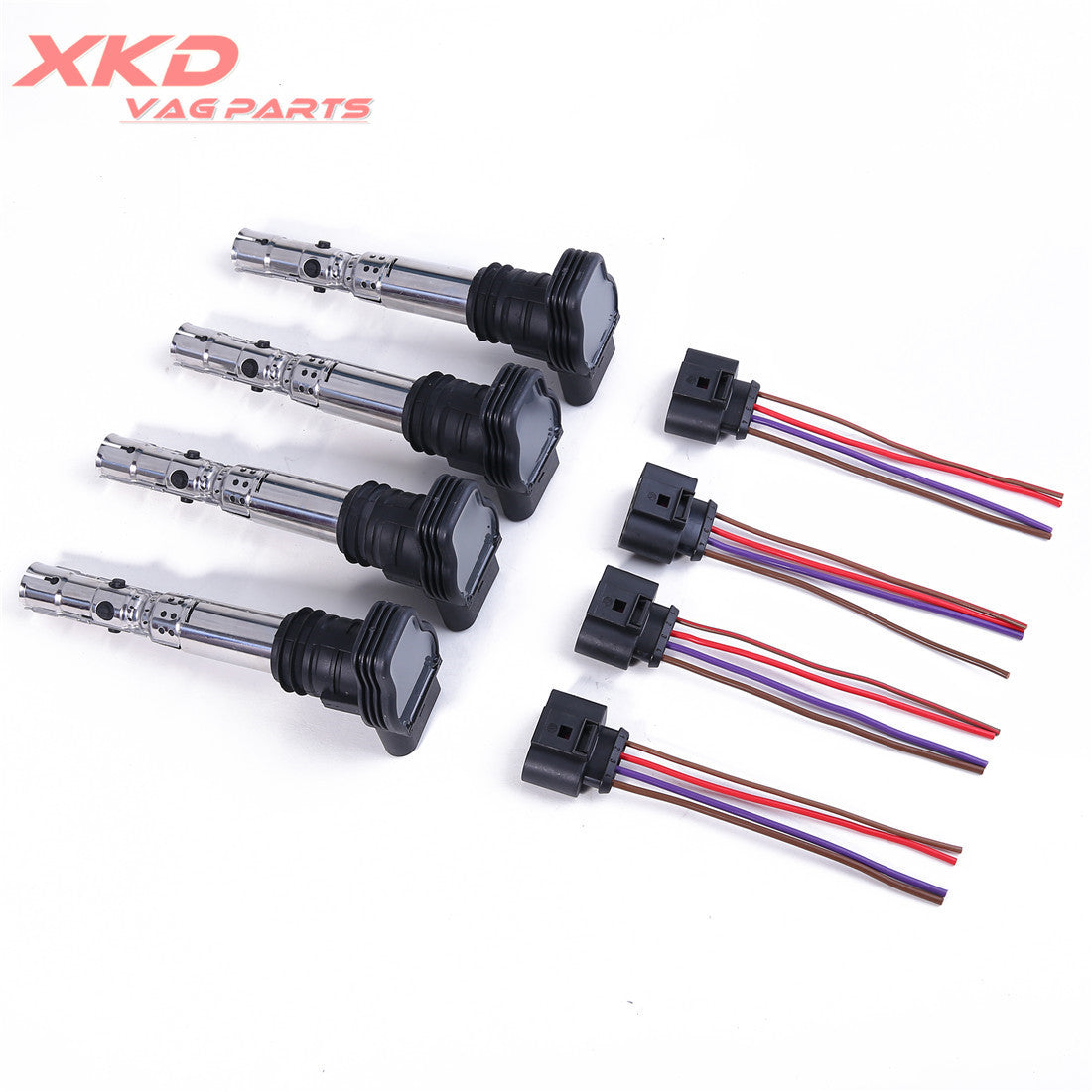 4X Ignition Coils Plugs Fit for VW for Golf for Bora for Passat for Audi for A4 1.8T AVJ 2.0L ALT