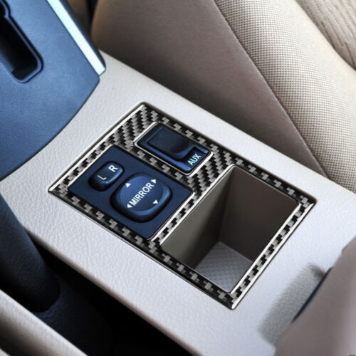 Carbon Fiber Rearview Mirror Button Frame Cover Trim for Toyota RAV4 2006-2013