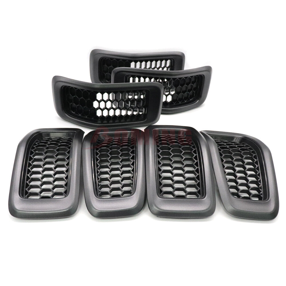 6CY39XS9AC For 2014-2018 for Jeep Cherokee Frame w/Black Insert Front Grille Gray