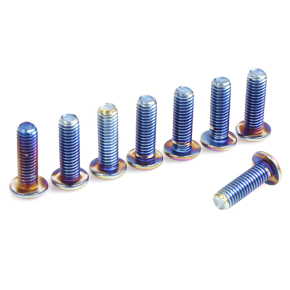 Neo Chrome 8PCS Racing Car Steering Wheel Screw Kit M5x0.8 Bolts Round Head