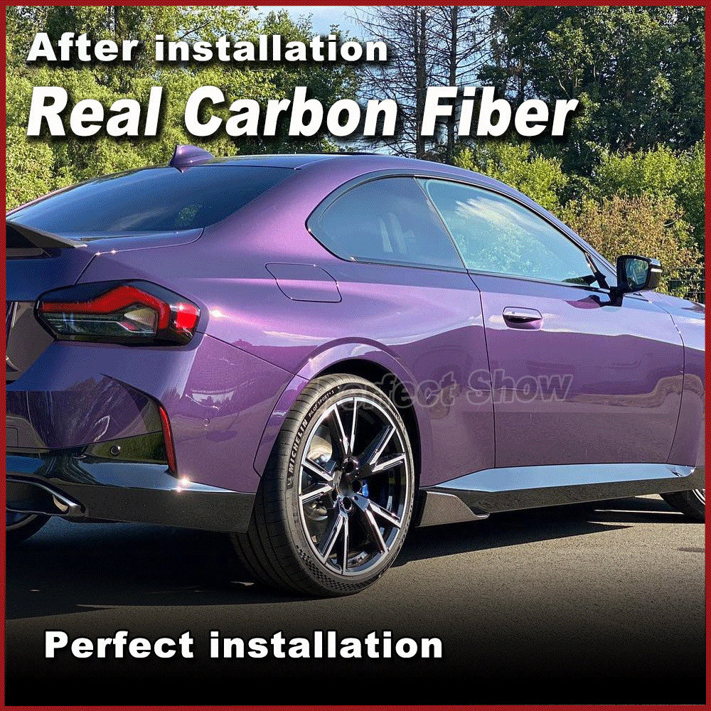 for BMW G42 220i M240i 2022+ Real Carbon Fiber Side Skirt Extension Lip Splitter