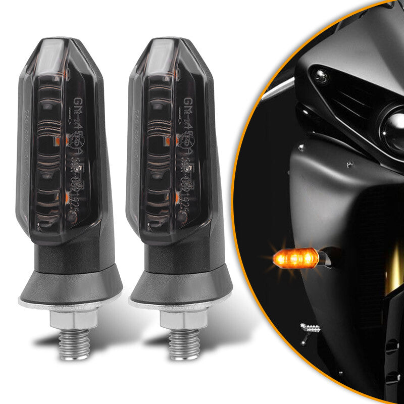 2X LED Motorcycle Turn Signal Indicator Amber Blinker Light Universal Smoke Lamp