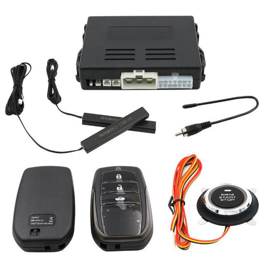12V Keyless Entry Engine Start Alarm System Button Remote Start/Stop Kit