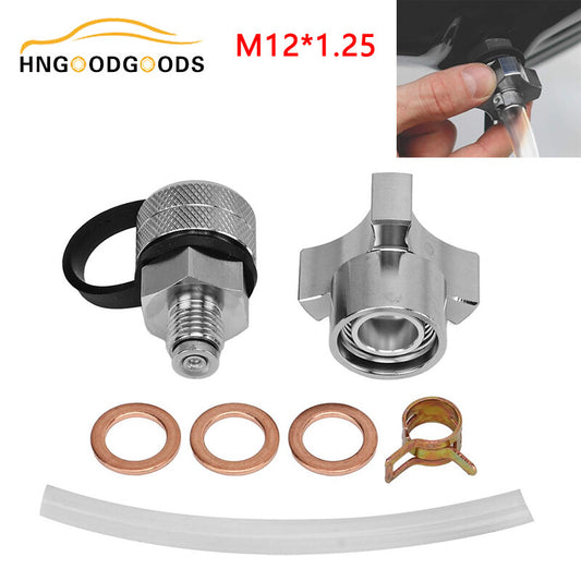 Quick Twist drain valve for M12-1.25 stainless steel drain hose accessories - no mess.