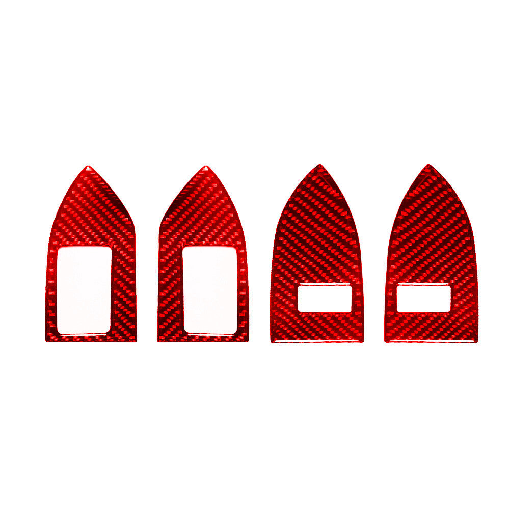 4x Red Carbon Fiber Memory for Seat Switch Trim For Land for Range Rover Sport 2014-2017