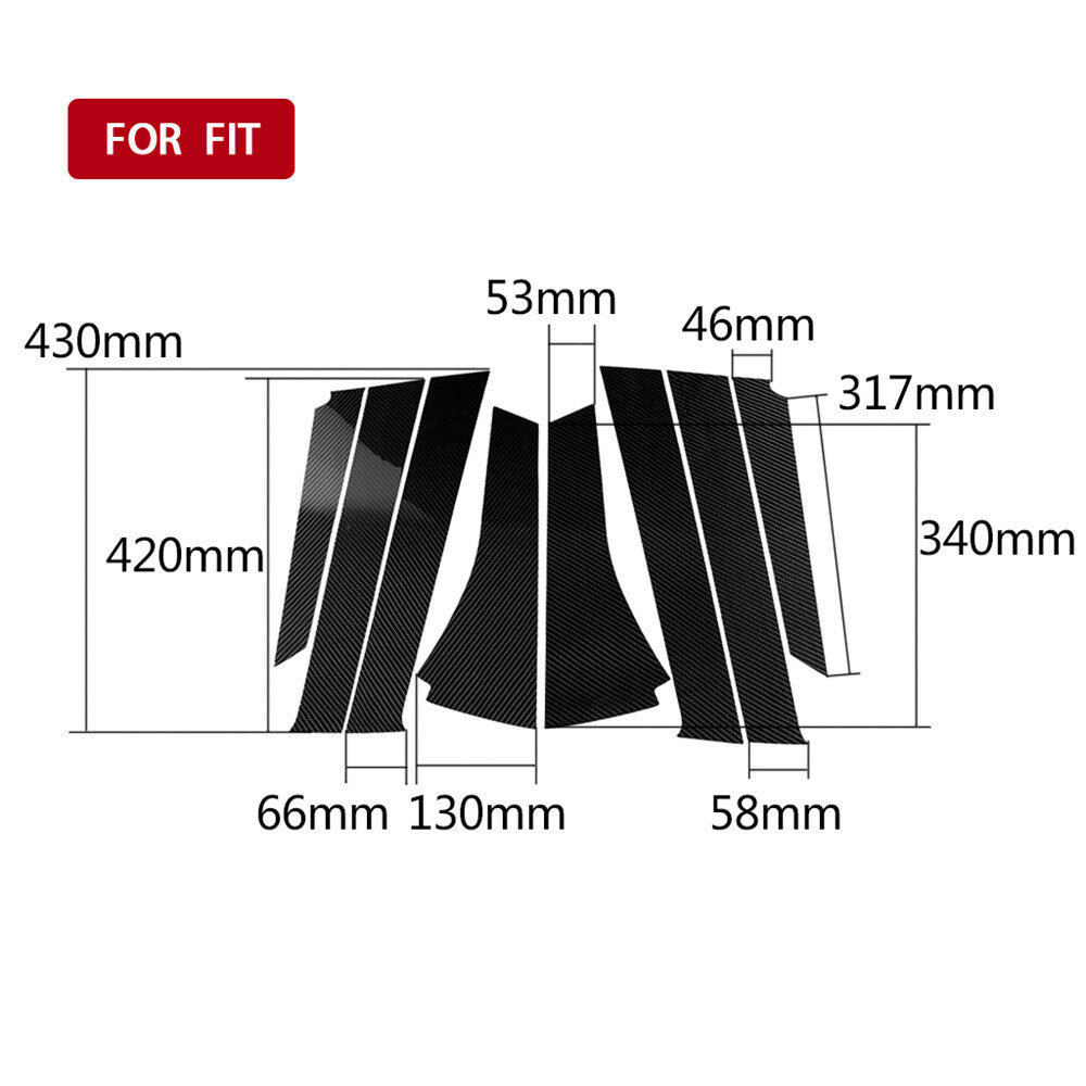 8¡ÁCarbon Fiber Window Pillar Posts Panel Trim for for Honda Fit Jazz GK5 2014-19