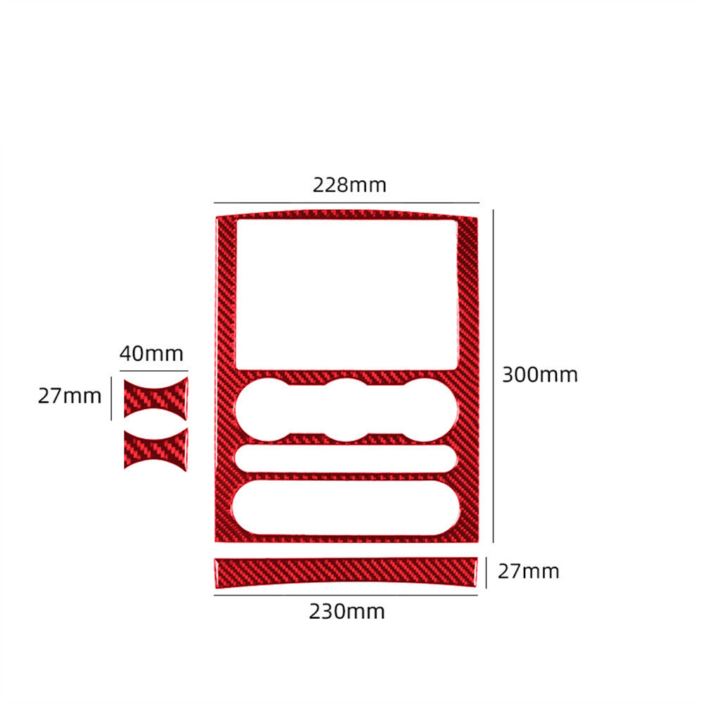 Red Carbon Fiber Central Control Panel AC Switch Cover for Ford F150 FX4 2004-08