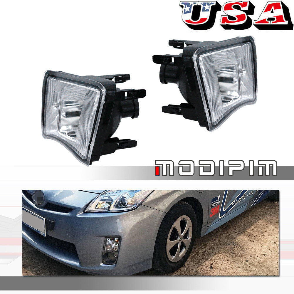 2-Piece Clear Front Bumper Covers for 2010 for Toyota Prius Turn Signal Lights