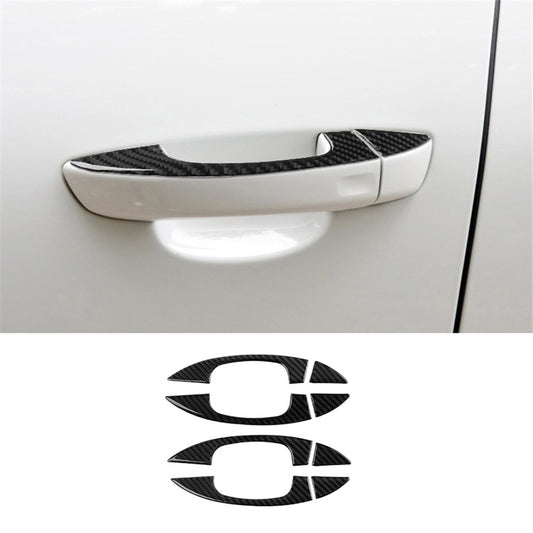 8X Carbon Fibre Outer Door Handle Trim for VW Touareg 2011-2018