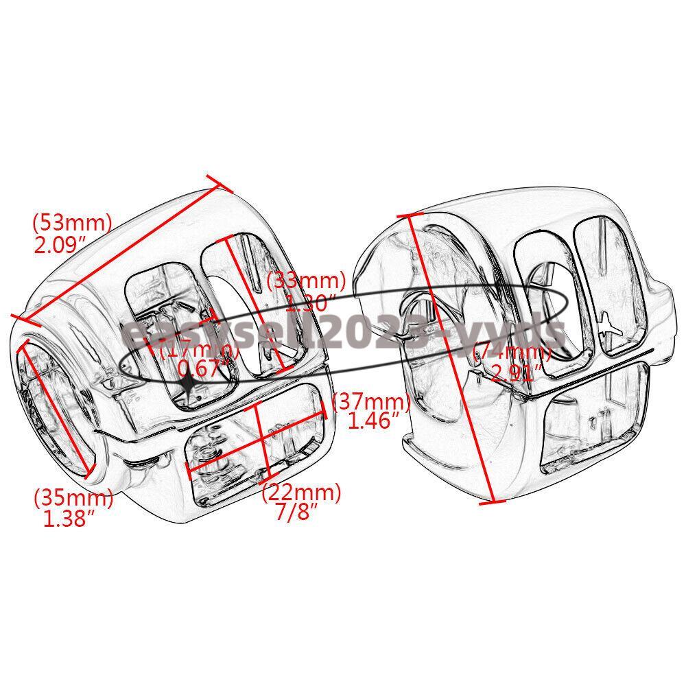 Black Handlebar Switch Button Housing Cover For Softail Dyna Sportster Touring