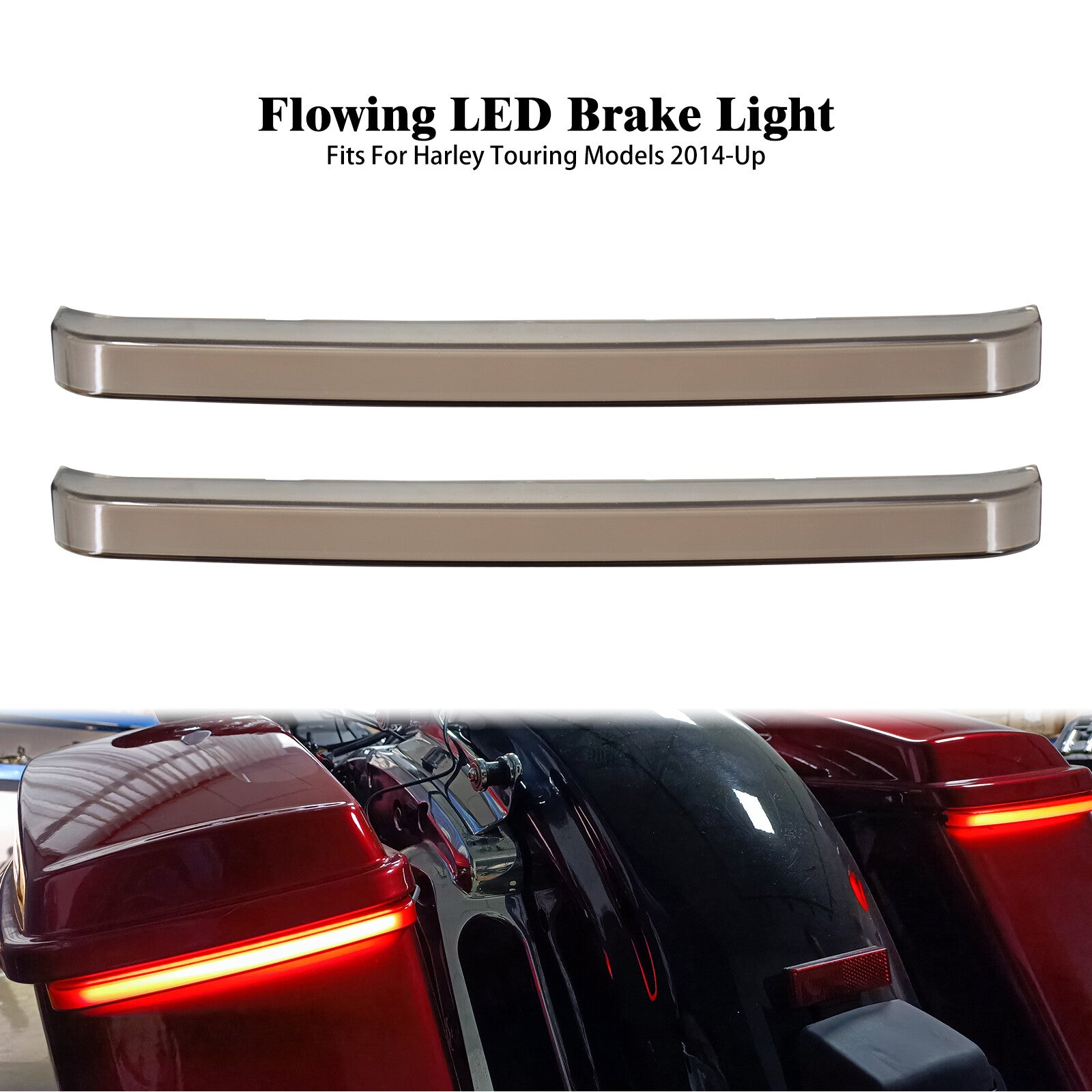 LED Saddlebag Flowing Brake Turn Signal Lights for Harley Road Electra Glide 14+