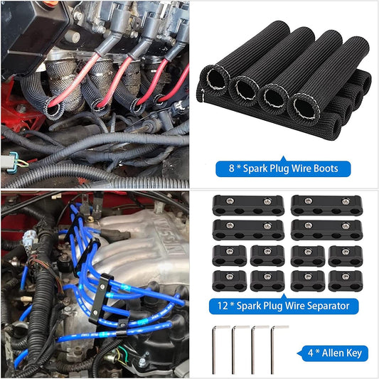 Spark plug wire shoe protection heat insulation sleeve 8/9/10 mm ignition wire separator