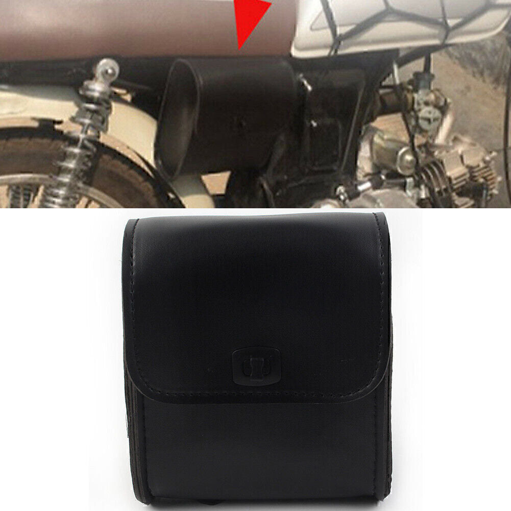 Sattel Gep?ck Pu Leder Seite Werkzeugtasche Aufbewahrung Schwarz Motorrad