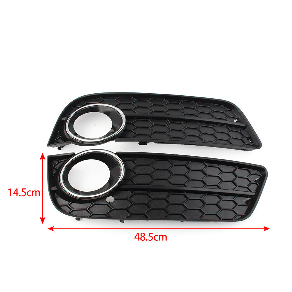 Left Front Bumper Fog Light Grille Cover With Chrome Ring for Audi for A5 2008-2011