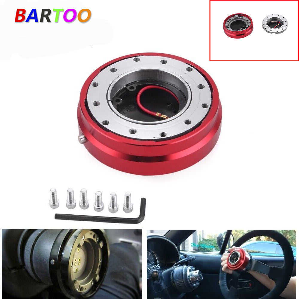 Universal 6 Hole Steering Wheel Quick Release Hub Racing Adapter Snap Off Bolt