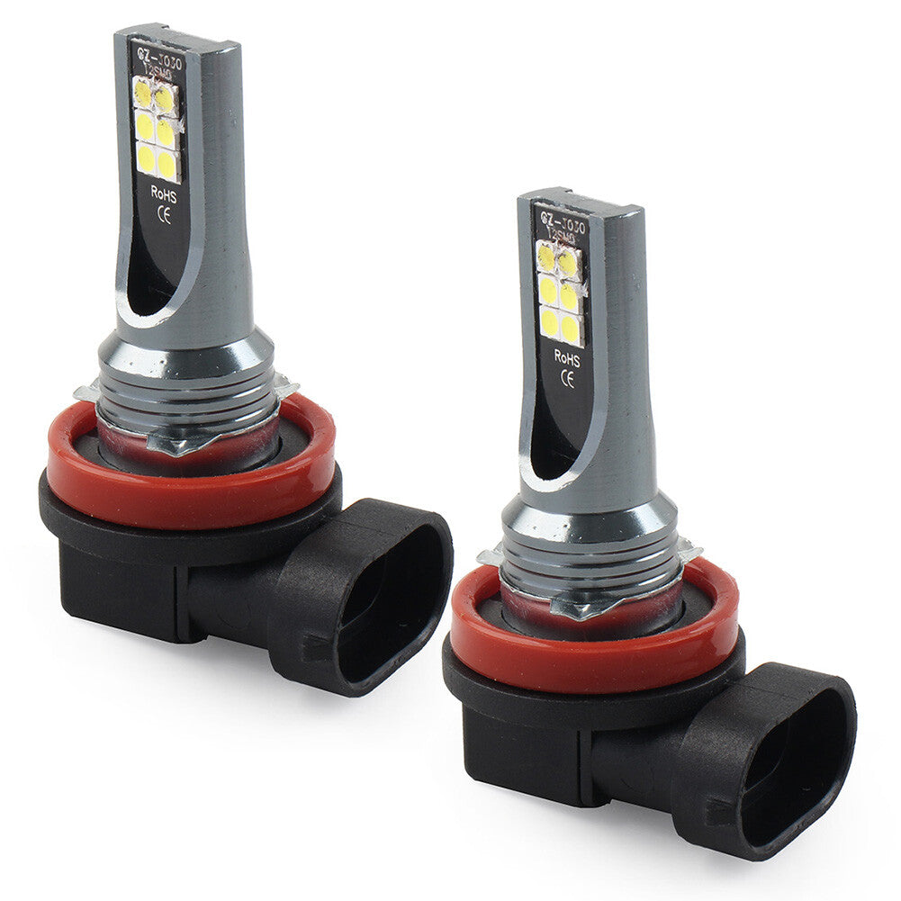 H11 LED Lamp Super Bright Bulbs White Light Lamp Fit Car Pair