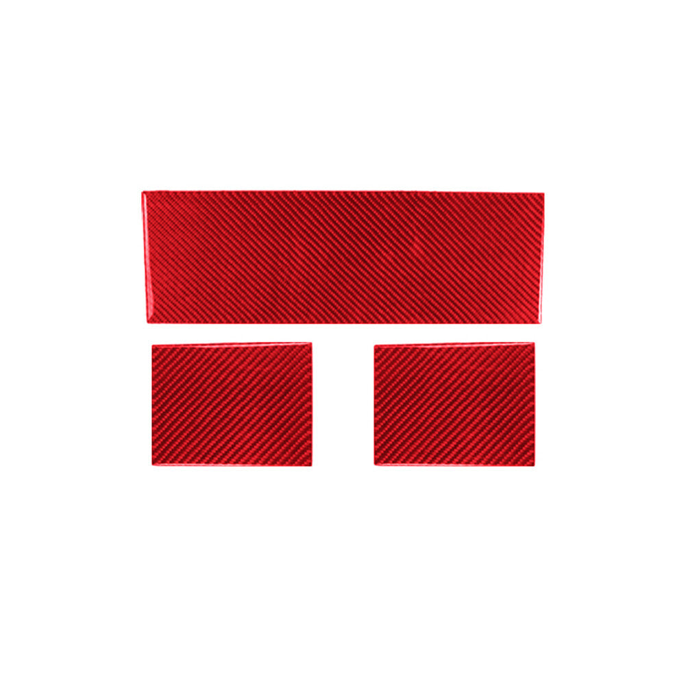 3Pcs Red Dashboard Panel Cover Trim Carbon Fiber for Toyota FJ Curiser 2007-2021