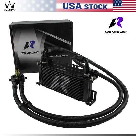 LR 15 Row AN10 Oil cooler w/Bracket+Filter Adapter Hose Kit 3/416  M201.5 BK