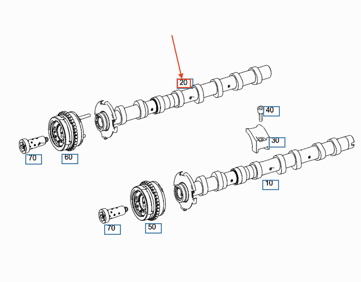 A2780509301 New Engine Outlet Camshaft Left for MERCEDES-BENZ ML W166