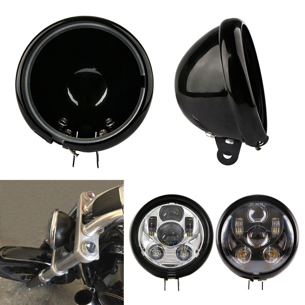 5.75-inch for Harley-Davidson motorcycle headlight housing cover bottom mounting bracket bucket