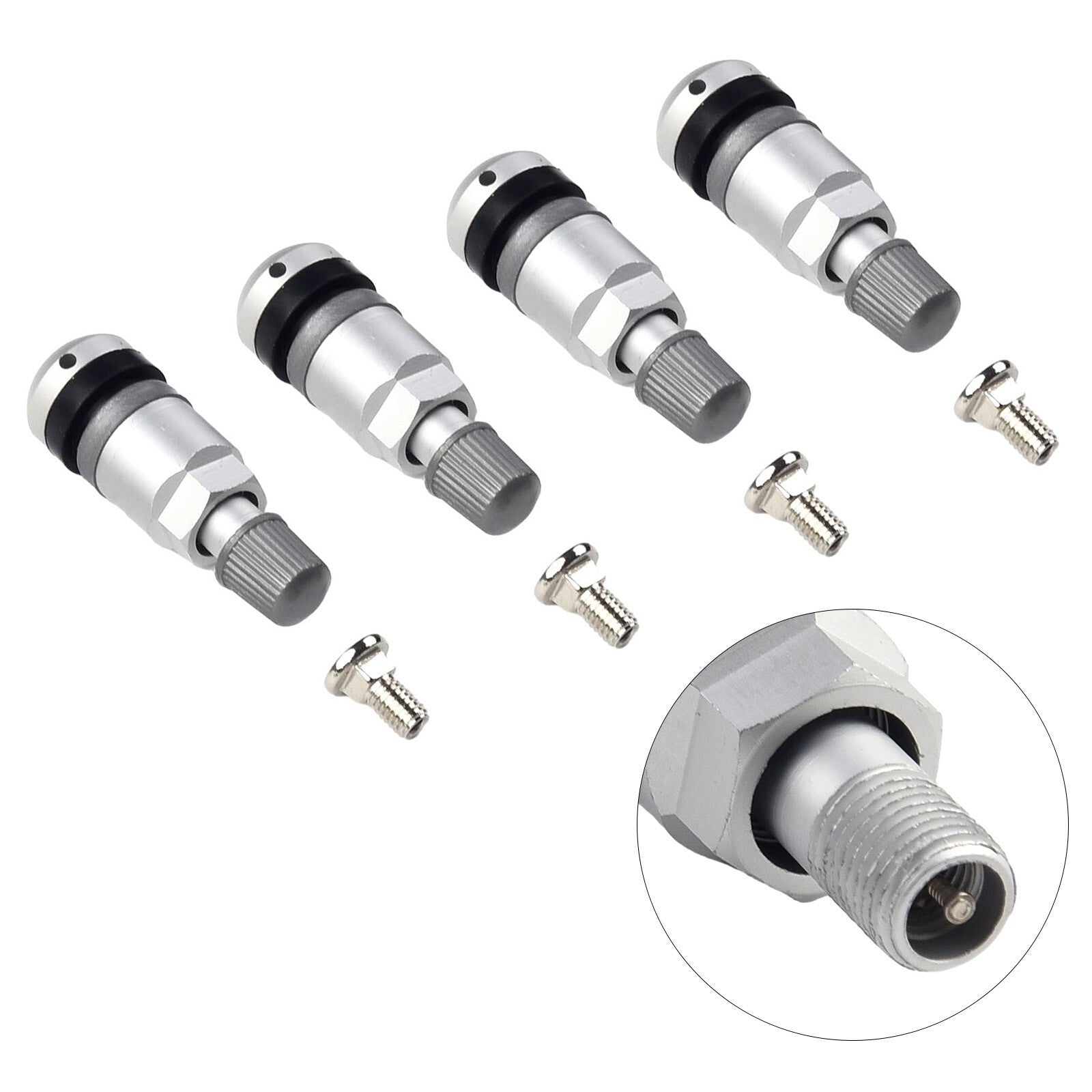 4-piece TPMS tire pressure monitoring sensor valve stem repair parts for BMW 5 Series