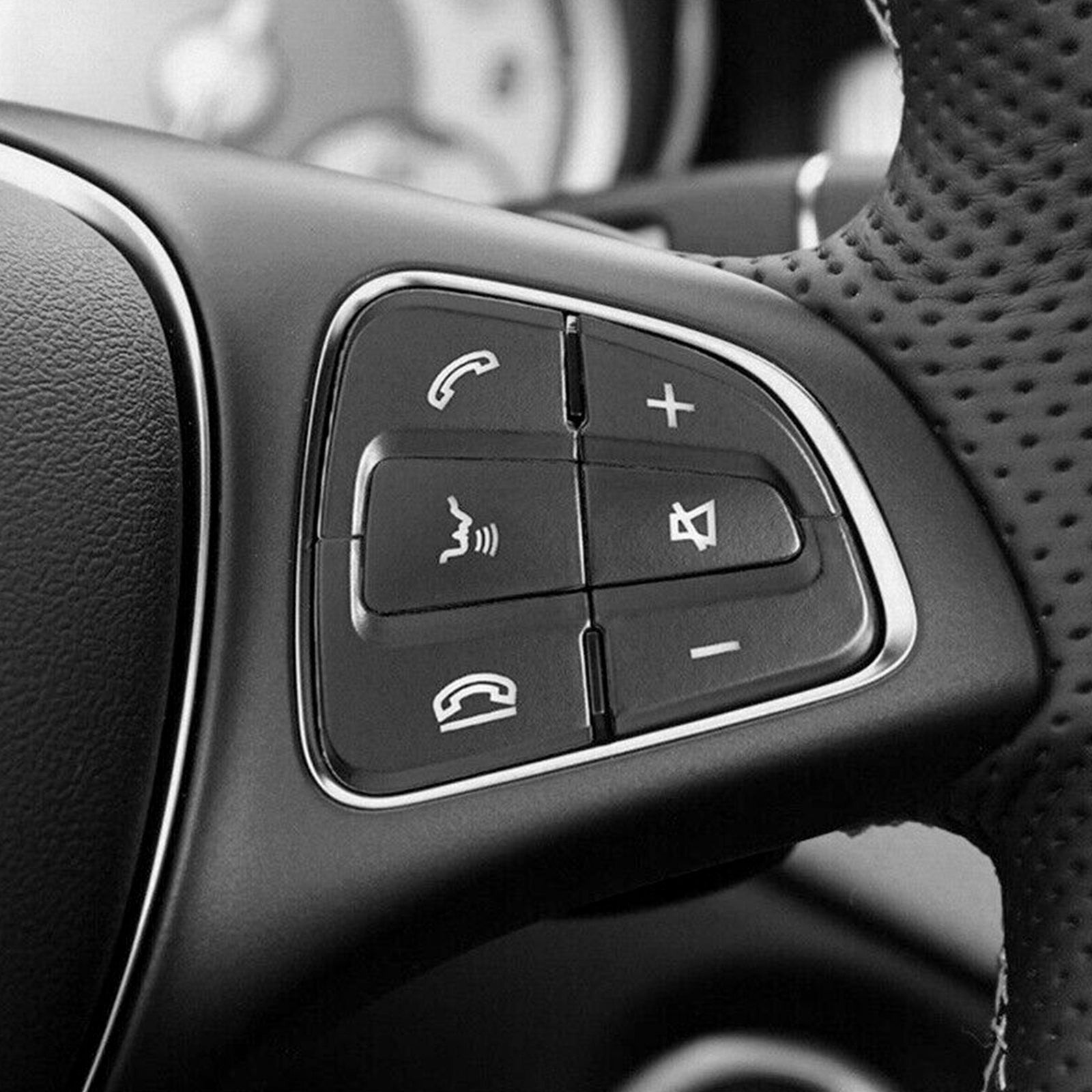 Steering Wheel Button Black Trim for Mercedes Benz GLC C Class W205 2015-2018