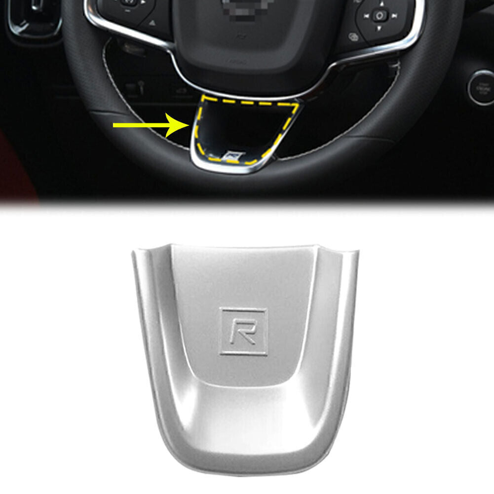 ABS Car Inner Steering Wheel Decor Cover trim Fit for Volvo XC40 2018-2020 Silver