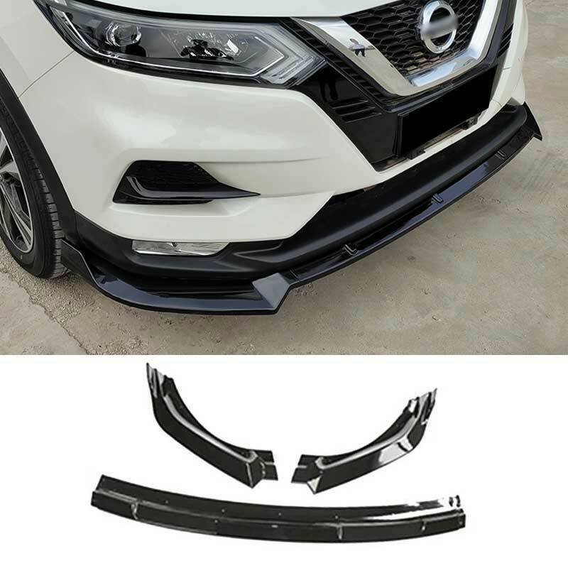 for Nissan Rogue 2017-2021 Glossy Black Front Bumper Lip Body Spoiler Guard 3X