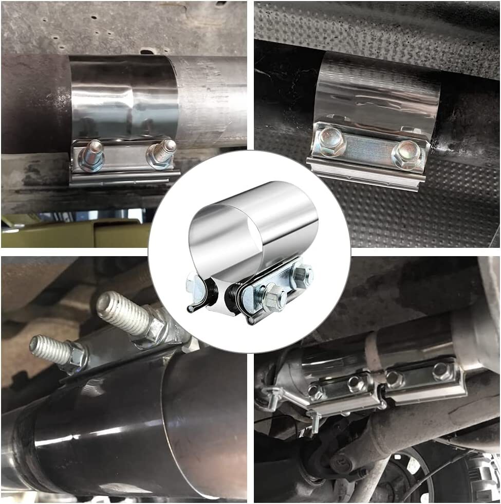 2Pcs 5 Inch Stainless Steel Exhaust Clamp Lap Joint Band ClampExhaust Clamps