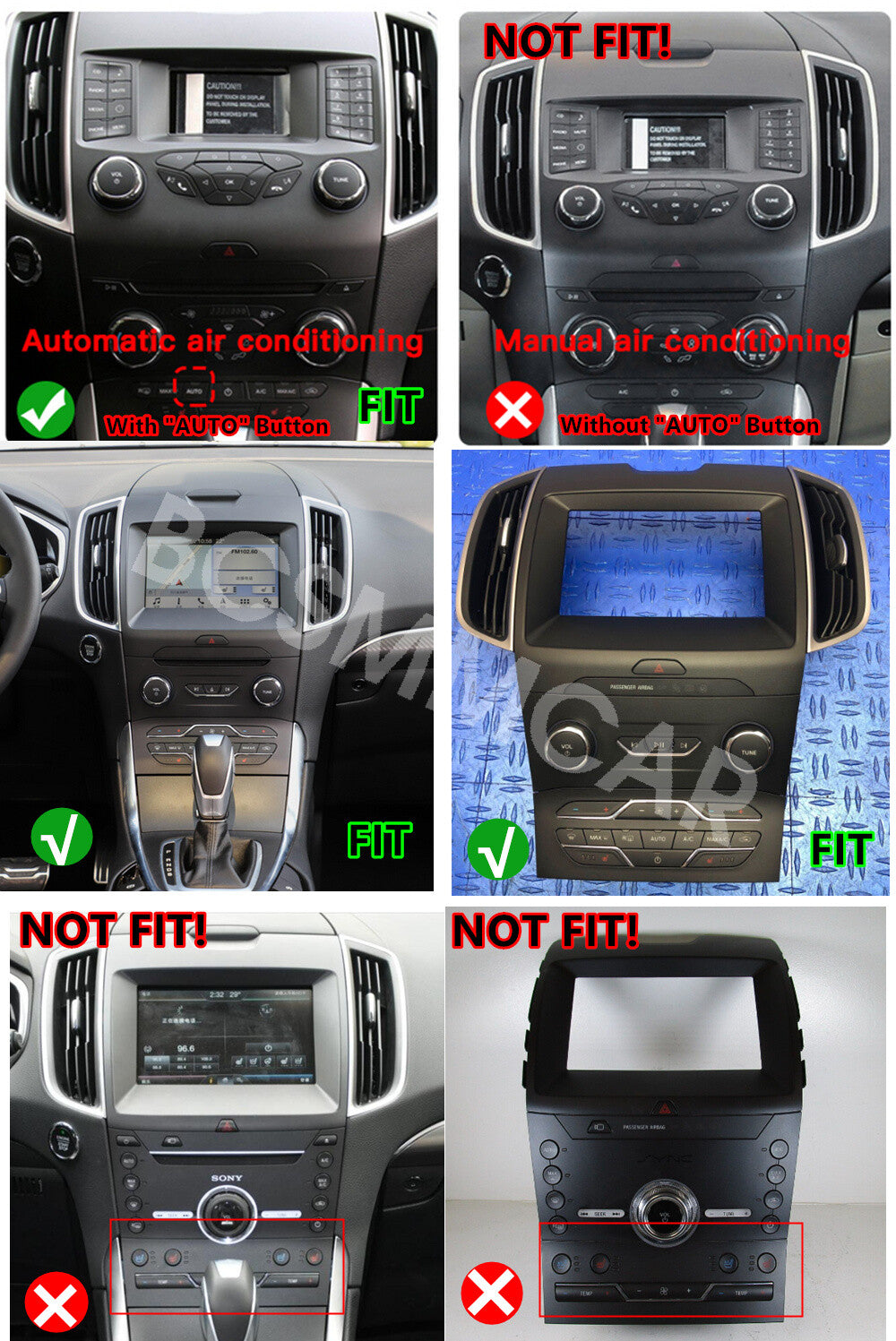 Car Radio GPS Nav Stereo Headunit Fit for Ford Edge 2015-2022 For Carplay Camera
