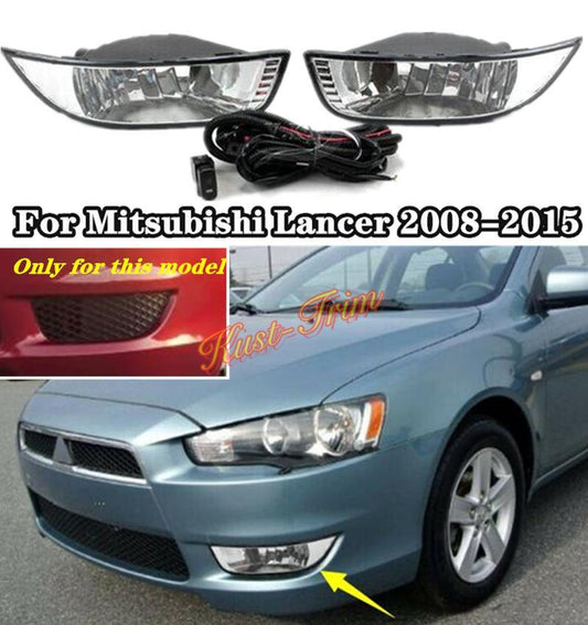Front Bumper Fog Light Replacement Kit for Mitsubishi Lancer Halogen 2008-2015