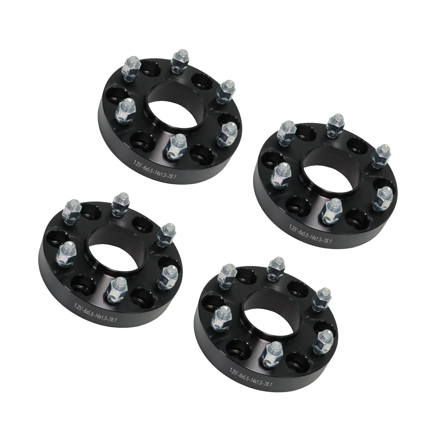 4X Wheel Spacers14x1.5 Studs 78.1mm1.25inch 6x5.5 Hub Bore for Chevrolet