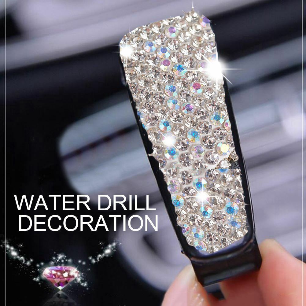 Shiny Rhinestones Car Auto Sun Visor Glasses Sunglasses Card Ticket Holder Clip