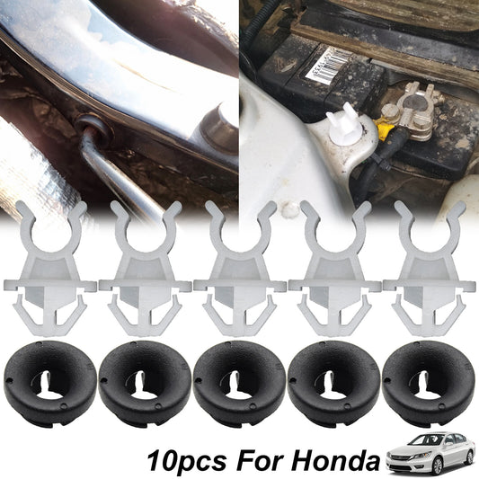 10x Bonnet Rod Hood Support Prop Clip for Honda Fit Prelude for Civic HRV W/ Grommet