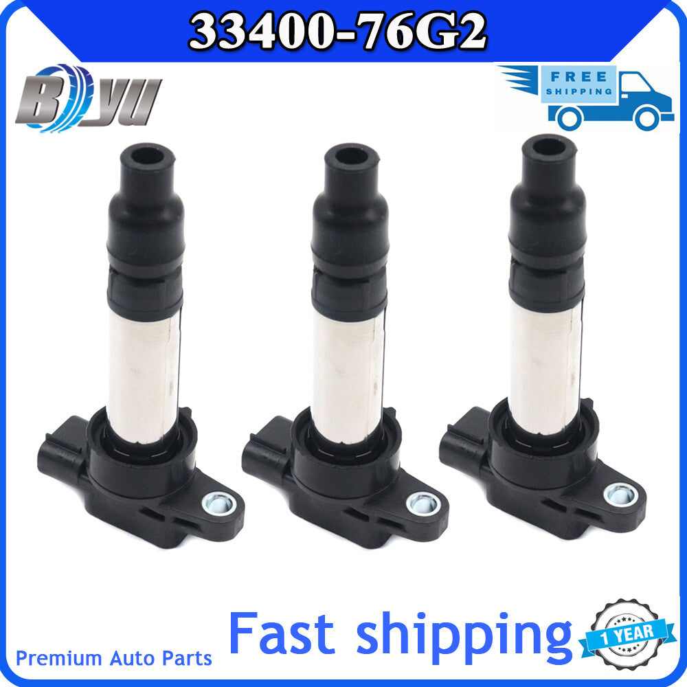 3-pack of new 33400-76G2 ignition coils for Suzuki Alto motorcycles 099700-095