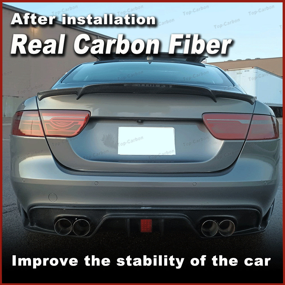 Fit for Jaguar XE XEL X760 2016-18 REAL Carbon Fiber Rear Trunk Spoiler Wing Lip