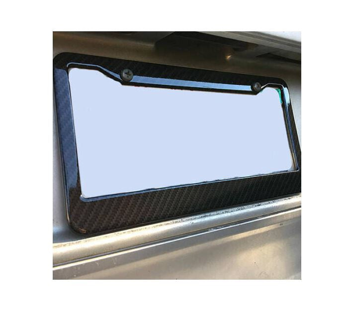 Suitable for Mercedes license plate frame cover caps, trunk black carbon fiber