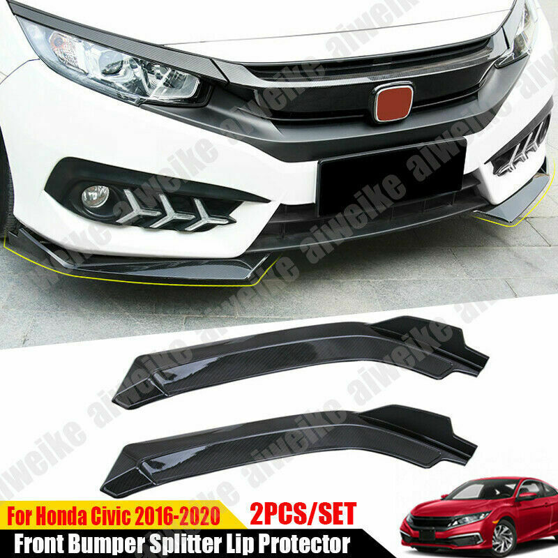 Carbon Fiber ABS for Honda for Civic 10th 2016-2021 Front Bumper Splitter Lip Guard