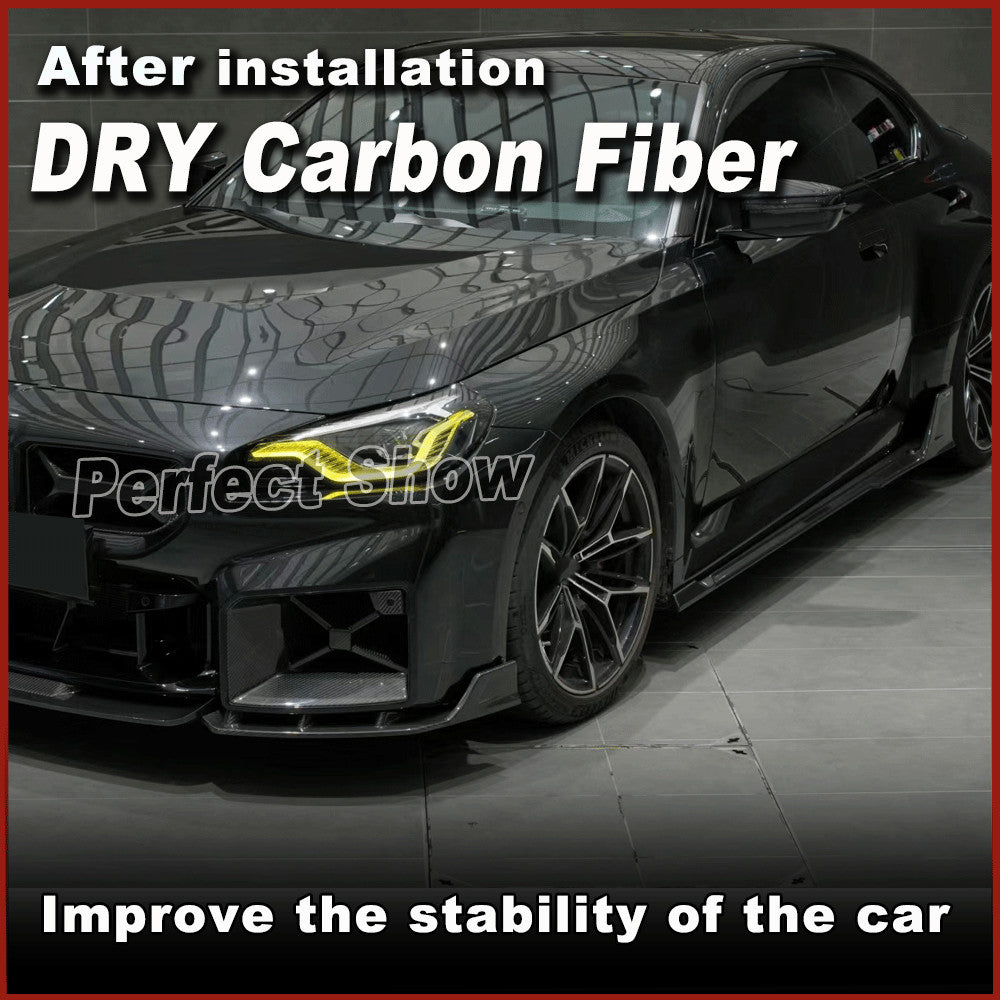 Fit For BWM G87 M2 2022-2024 DRY Carbon Fiber Side Skirt Winglets Extention Lip
