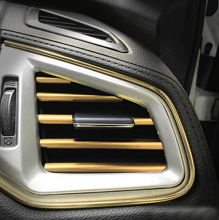10-piece car air conditioning socket decorative molding trim strip in gold for Chevrolet
