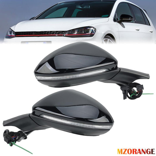F¨¹r for VW for Golf VII MK7 12-20 L+R Au?enspiegel Spiegel Elektrisch Heizung Schwarz