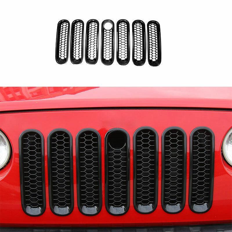 For 2007-2016 2017 for Jeep for Wrangler JK ABS Black Front Bumper Honeycomb Grill Mesh