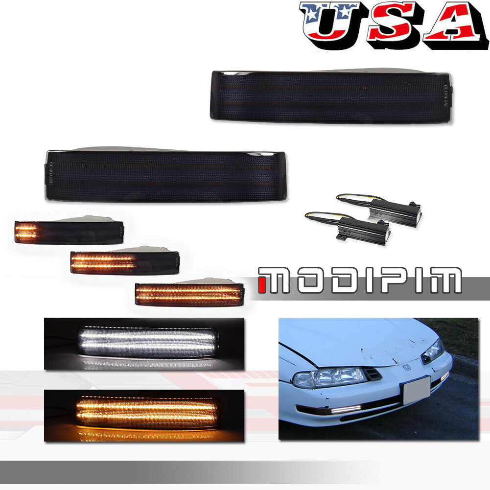 2-Piece Smoke Switch LED Signal Light Left + Right Set for Honda Prelude 1992-1996