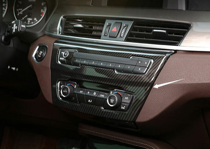 for BMW X1 F48 2016-22 ABS Carbon Fiber Console CD Button Control Frame Trim 1P